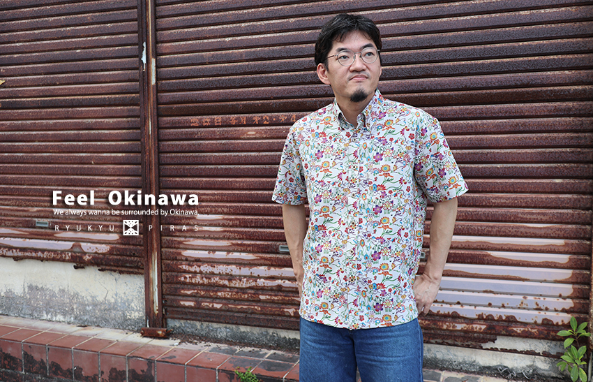 琉球ボタンダウンシャツ OKINAWA DYE WORK