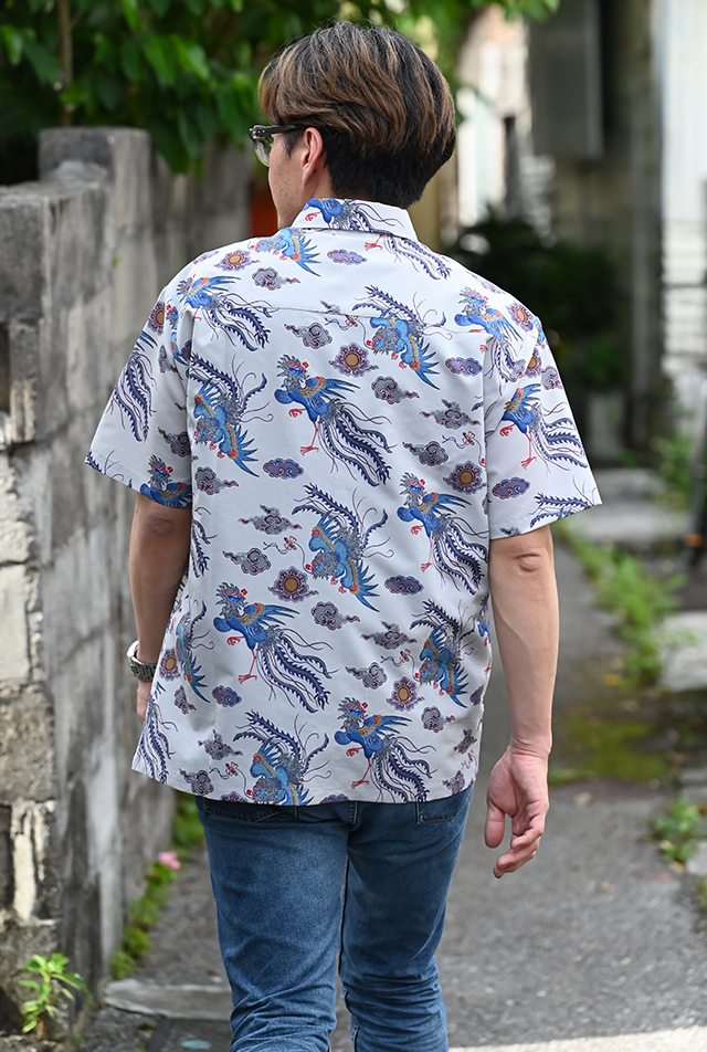 琉球シャツ　鳳凰と太陽