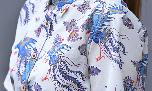 琉球シャツ　鳳凰と太陽