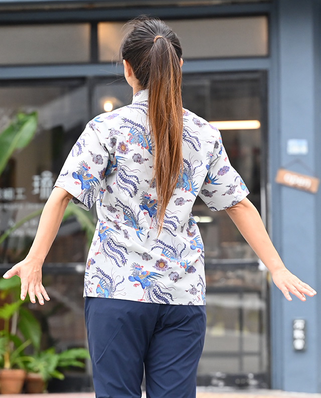 琉球シャツ　鳳凰と太陽
